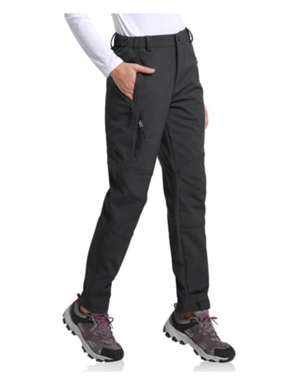 Fleece Lined Waterproof Insulated Ski Snow Pants Soft Shell Winter Hiking